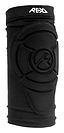 The REKD Pro Knee Skate Protection Gaskets in black feature EVA memory foam, reinforced stitching, and a circular design on the front. Ideal for extreme sports enthusiasts, the branding "REKD" is prominently displayed at the top to ensure reliable knee protection.