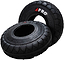 Two black Rocker Original Street Pro Mini BMX Tyres stand upright against a white background. They feature "Street Pro" in bold white and red lettering, designed for a fast and smooth ride with visible tread patterns for traction.