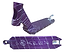 The Apex Pro Splatter Purple/White Stunt Scooter Deck, measuring 4.5" x 17.5", is constructed from robust 6082 aluminium and features an eye-catching white splatter design. One angle accentuates its angular neck, while the underside is adorned with white symbols and the Apex branding logo.