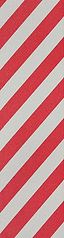 The Jessup Original 9" Skateboard Griptape - Red Alert features a diagonal red and white striped pattern, evoking a candy cane design, reminiscent of an iconic Jessup griptape style.