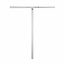 The Drone Relic 3 Steel Oversized SCS Stunt Scooter Bars, in a raw silver finish, are crafted from Chromoly 4130 steel and boast a T-shaped design. They feature subtle branding at the top and center, all set against a white background. Measuring 650mm x 600mm, these bars capture the essence of Drone's distinctive style.