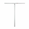 The Drone Relic 3 Steel Oversized SCS Stunt Scooter Bars, measuring 710mm x 610mm, are presented in a raw finish. Made from durable Chromoly 4130 steel, these bars feature a T-shaped design with a horizontal top bar and vertical stem on a white backdrop. A small logo near the center encapsulates the timeless appeal expected from Drone's product line.