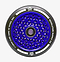 A blue scooter wheel from Revolution, known as the Revolution Cubed Core Ultralite 110mm Stunt Scooter Wheel, showcases an innovative cube core cutout technology with a geometric design. The white text around the edges reads "110MM Cube Core V2 Wheel 88A Revolution Supply Co." This model delivers unmatched performance for scooter enthusiasts.