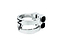The Revolution Super Lite 2 Bolt Oversized Stunt Scooter Clamp in Chrome by Revolution is a sleek and minimalist accessory crafted from durable 6061-T6 aluminum. It features an engraved star design with two bolt holes, making it perfect for biking or mechanical applications.