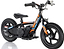 The Revvi 12" Kids Electric Balance Bike in orange and black boasts chunky tires, a twist throttle, and BMX-style handlebars. This lightweight motorbike prominently features the "revvi" brand name on its frame. Displayed against a white background, it is perfect for young adventurers seeking thrills.