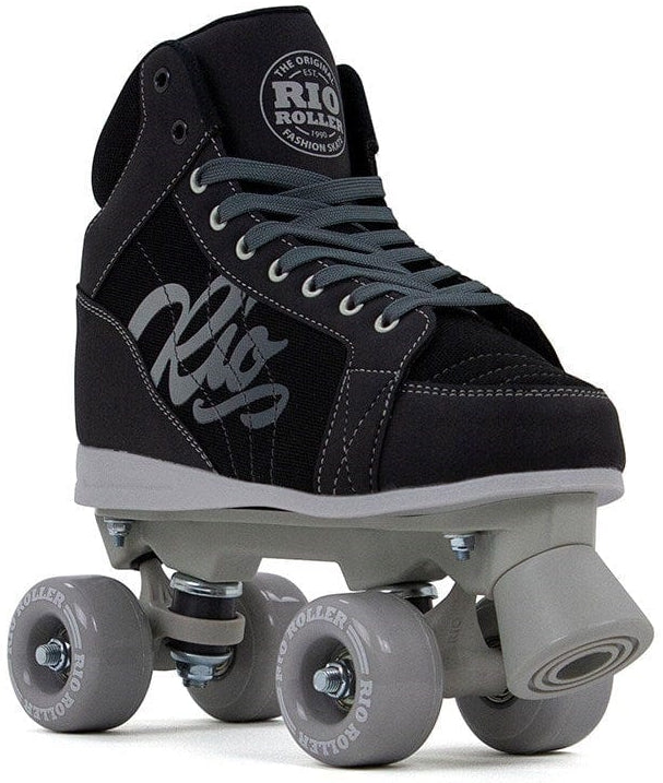 Rio Roller Lumina quad roller skates in black and grey with light-up wheels