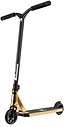 The Root Industries Type R Complete Stunt Scooter - Gold Rush boasts a stylish design, equipped with a robust 4130 Chromoly handlebar, a lightweight aluminium deck with an eye-catching gold accent, and vibrant gold wheels.