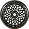 The Root Industries Lotus 110mm Scooter Wheel - Black boasts a sophisticated black color with a circular design, ideal for freestyle scootering. The innovative lotus core increases durability while adding an elegant touch to your ride.