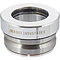 A metallic circular component with a central hole, typically part of the Root Industries Integrated Stunt Scooter Headset - Mirror Chrome, offers high-quality sealed bearings to ensure optimal performance.