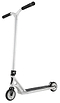 The Drone Shadow 3 Feather-Light Complete Stunt Scooter in Silver Anodized boasts a sleek design with black handlebars and deck. Featuring Helios Hollow-Spoked Wheels, this minimalist ride offers effortless gliding on its two inline wheels.