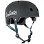 The Slamm Logo Skate/Scooter Helmet in black, tailored for scooter enthusiasts, prominently displays "Slamm Scooters" on the side. It complies with EN1078 safety standards and is equipped with ventilation holes and adjustable chin straps with a buckle to ensure comfort and safety.
