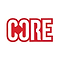 The CORE Scooters Logo Sticker features bold red text spelling "CORE" in a stylized font on a white background, reminiscent of the vibrant design associated with CORE branding.