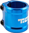 Close-up of the Tilt ARC 2 Bolt Oversized Stunt Scooter Clamp in blue metal, featuring two black bolts. The brand name "Tilt" is prominently displayed in white text on the side, offering a stylish and reliable solution for securing oversized bars.