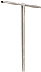 The Tilt Rigid Aluminium SCS Stunt Scooter Bars, available in a chrome finish with dimensions of 711mm x 610mm, are designed in the classic T-Bar style featuring a long vertical shaft and a horizontal bar at the top.