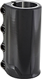The Tilt Rigid 4 Bolt SCS Stunt Scooter Clamp by Tilt features a sleek black design, crafted from lightweight forged 6061 T6 aluminum. It is adorned with four hex bolts along the side and has "Tilt" elegantly embossed at the bottom. Its smooth, glossy finish enhances both style and performance.