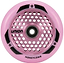The Union Honeycomb Pro 110mm Stunt Scooter Wheel in pink features a honeycomb-patterned hollowcore metal design with black accents and "UNION" and "HONEYCOMB" printed on it.