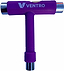 The Ventro Roller Skates / Skateboard Multi T-Tool - Purple by Ventro is a versatile, purple T-shaped skate tool featuring durable metal socket ends and “VENTRO” printed in white on the top. Perfect for both skateboards and roller skates, this tool combines functionality with a sleek design.