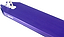 Close-up of the Apex Angled Violet Stunt Scooter Deck - 6″ by Apex, featuring durable 6061-T6 aluminium construction, a silver mounting bracket, and the visible logo on the left side, set against a white background.