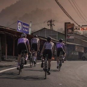 Group of riders wearing Pedla cycling kit