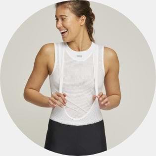 SuperFIT cycling bib shorts on woman smiling