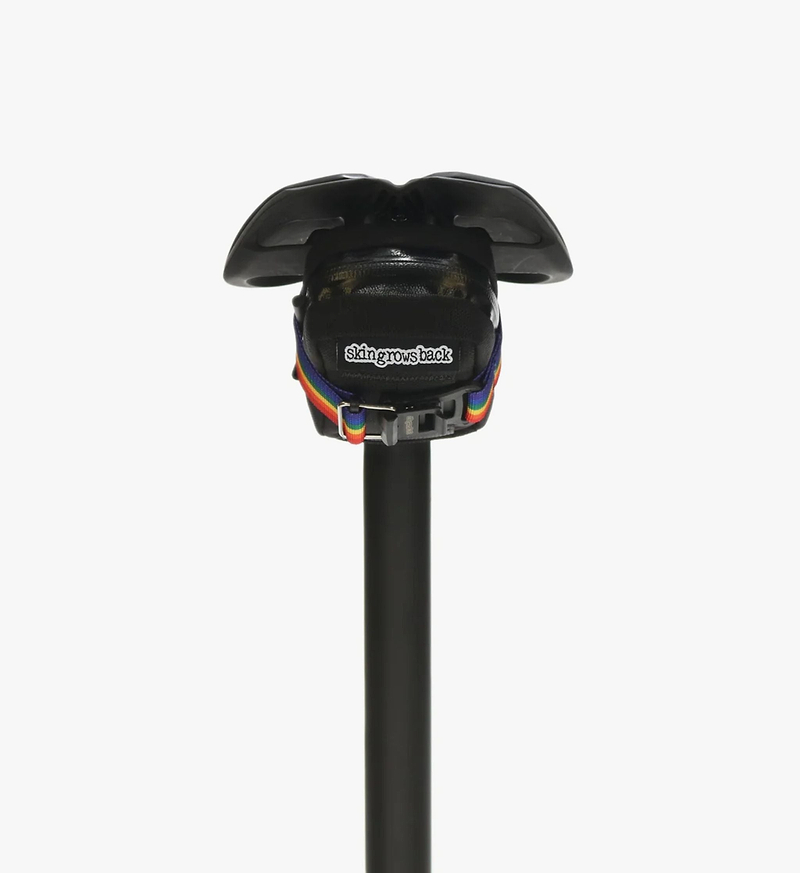 Skingrowsback Plan B Micron Saddle Bag - Rainbow, water resistant, compact design.