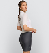 Elements/Women's Air Jersey - White form-fitting summer cycling jersey for all-day comfort in hot weather, shown on model from side.