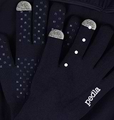 Core / AquaSHIELD Gloves - Navy. 3 layer bonded woven knit, water-resistant, lightweight, breathable, silicone palm print.