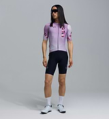 Men's Classic cycling jersey mauve fade dots print — LunaLUXE performance road jersey, SPF50 breathable, moisture-wicking, four-way stretch, extended sleeves, low-cut collar, ventilation panels and silicone hem gripper