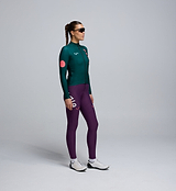 Side view of Women’s Thermal LS Jersey in Pine highlighting articulated sleeves and performance knit construction