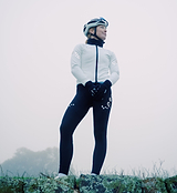 Women's porcelain thermal cycling jacket - windproof, water-resistant thermal knit with SAB waterproof two-way zipper, reflective details, hem gripper and concealed rear zip pocket for winter training and commuting