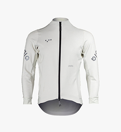 Women's porcelain thermal cycling jacket, windproof water-resistant winter bike jacket with thermal performance knit, two-way waterproof zipper, reflective details, long-tail hem and concealed rear zip pocket