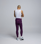 Rear view of Pedla’s Men’s SuperFIT 2.0 Cycling Bib Tight in Aubergine highlighting premium construction and ergonomic design