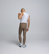 Rear view of Pedla’s Men’s SuperFIT 2.0 Cycling Bib Tight in Stone highlighting premium construction and ergonomic fit