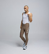 Front view of Pedla’s Men’s SuperFIT 2.0 Bib Tight in Stone showcasing sleek fit and high-performance design