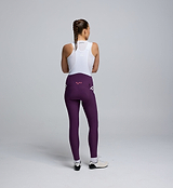 Rear view of Pedla’s Women’s SuperFit 2.0 Bib Tight in Aubergine with Elastic Interface® chamois and high-quality detailing