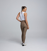 Rear view of Pedla’s Women’s SuperFit 2.0 Bib Tight in Stone with Elastic Interface® chamois and premium detailing