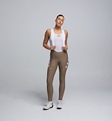 Front view of Pedla’s Women’s SuperFit 2.0 Bib Tight in Stone highlighting sleek design and high-quality construction