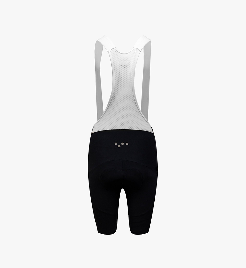 Pedla cycling Dots Women's SuperFIT 2.0 Bib Short Black back view reflective seamless italian fabric