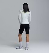 Men's long sleeve cycling jersey, porcelain back view — form-fitting breathable SPF50 moisture-wicking fabric, four-way stretch, side ventilation panels and silicone hem gripper for performance road cycling