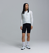 Men's long sleeve porcelain cycling jersey — form-fitting performance road jersey with SPF 50 breathable, moisture-wicking four-way stretch, side ventilation panels and silicone hem gripper
