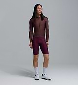 Men's classic long sleeve cycling jersey in wood brown — breathable SPF50 moisture-wicking road/training jersey with four-way stretch, ventilation panels, form-fitting cut and silicone gripper hem (LunaLUXE-inspired)