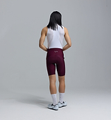 Pedla SuperFIT 2.0 men's cycling bib shorts (fig/deep plum) back view — Italian performance fabric, Elastic Interface chamois, aerodynamic fit, ventilated high-support bib, seamless non-stitched cuff, reflective logos