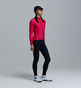 Men's fuchsia Essentials BOLD thermal long-sleeve cycling jersey — Chillblock fleece-lined winter bike jersey, moisture-wicking, UPF 50+, reflective logos, two-way zip, hem gripper, articulated sleeves, three pockets with zip side pocket