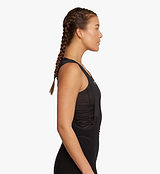 Moisture Wicking Summer Essentials Women's Cycling Air Base Layer in Black on model from side