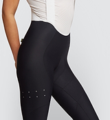 Black Essentials Women's SuperFit 2.0 Cycling Bib Tight displayed on female model, total comfort,  crafted from premium Italian fabric for optimal muscle support and stability.