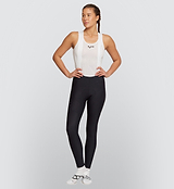 Black Essentials Women's SuperFit 2.0 Cycling Bib Tight displayed on female model, total comfort,  crafted from premium Italian fabric for optimal muscle support and stability.