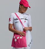 Women’s white Frequencies Classic cycling jersey — LunaLUXE breathable SPF50, moisture-wicking, four-way stretch with side/underarm ventilation, extended sleeves, low-cut collar, silicone hem gripper for road and training rides