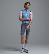 Men's Classic LITE powder blue cycling gilet – lightweight, windproof, water-resistant front; breathable recycled fabric with mesh back; SAB two-way zipper; silicone hem; reflective details; three reinforced rear pockets
