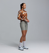 Heritage Women's Classic cycling jacket in Checkers Amber (side view) - lightweight windproof, water-resistant shell with breathable mesh panels, silicone hem, SAB two-way zipper and rear zip pocket for year-round rides