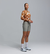 Women's Heritage Training long-sleeve cycling jersey — Checkers Amber, UPF 30+, REPREVE recycled polyester/elastane, breathable perforated panels, moisture-wicking, silicone gripper hem, four-way stretch, all-season road training